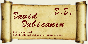 David Dubičanin vizit kartica